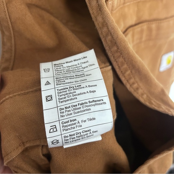 CARHARTT Relaxed Fit Short Overalls Brown Canvas Size M (8–10) - Picture 10 of 10